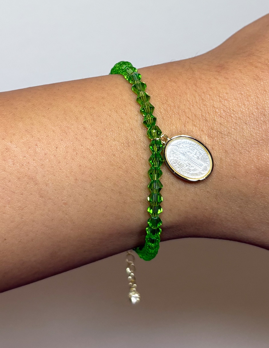 Pulsera 14 k Religiosos Baño de oro 3