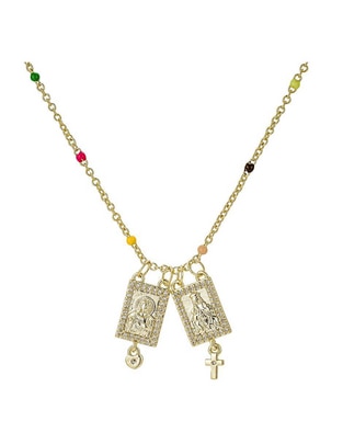 Collar Religiosos de baño de oro 14 K
