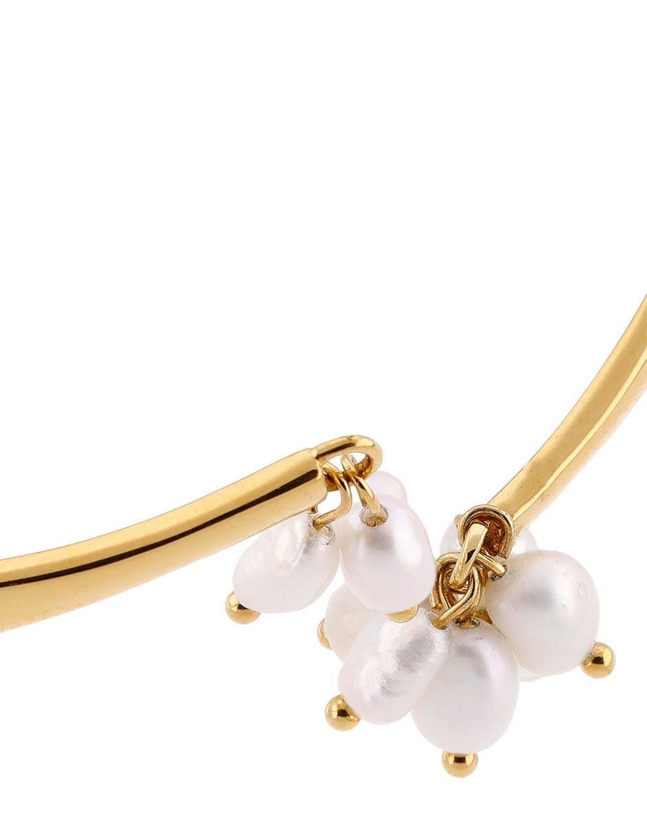 Brazalete con perla Jiaoren acabado baño de oro 18 K 6