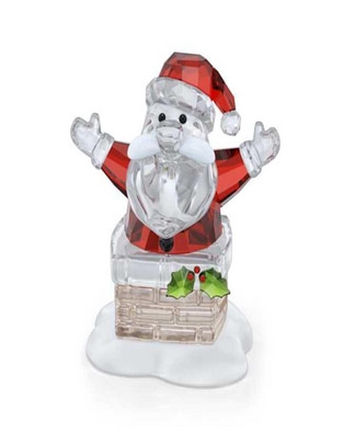 Figura decorativa navideña de Santa Claus Holiday Cheers de cristal y metal 1