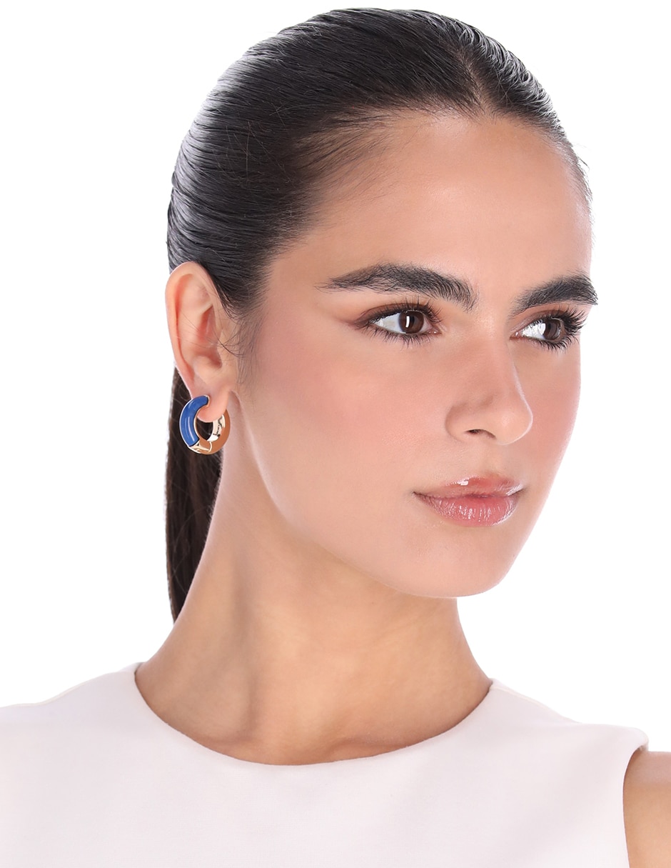Aretes circulares con acabado esmaltado 3