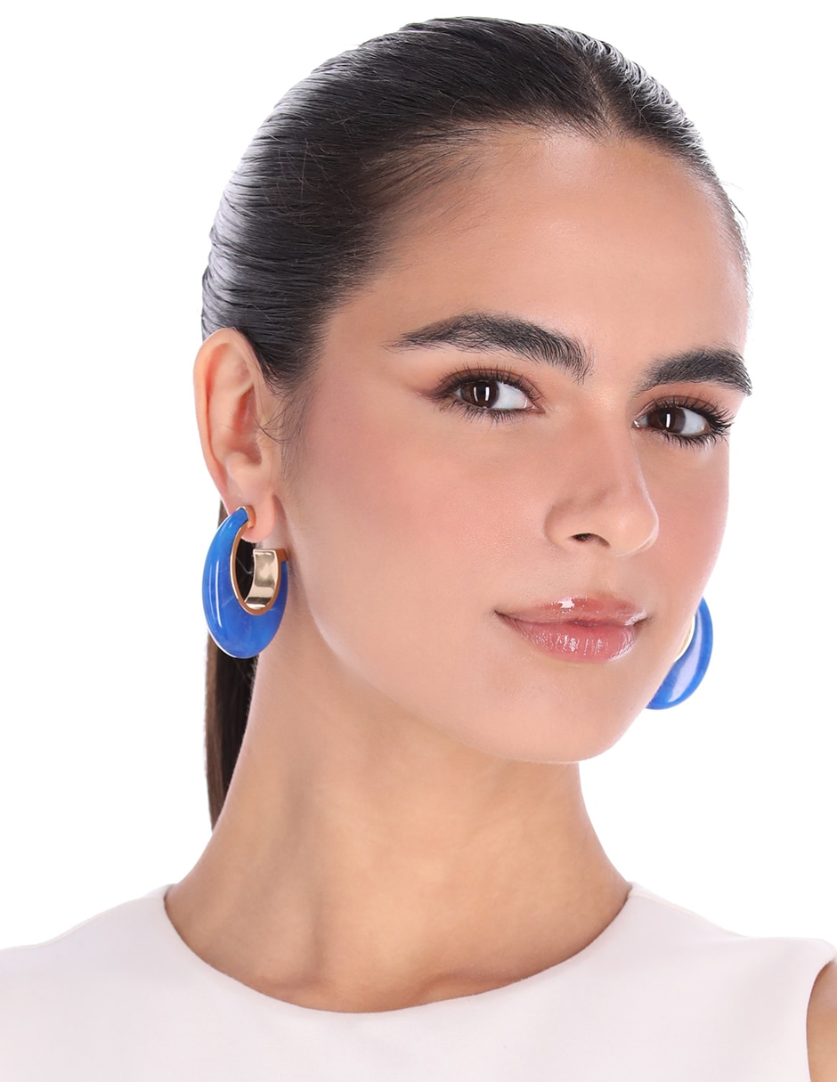 Aretes circulares con acabado esmaltado 3