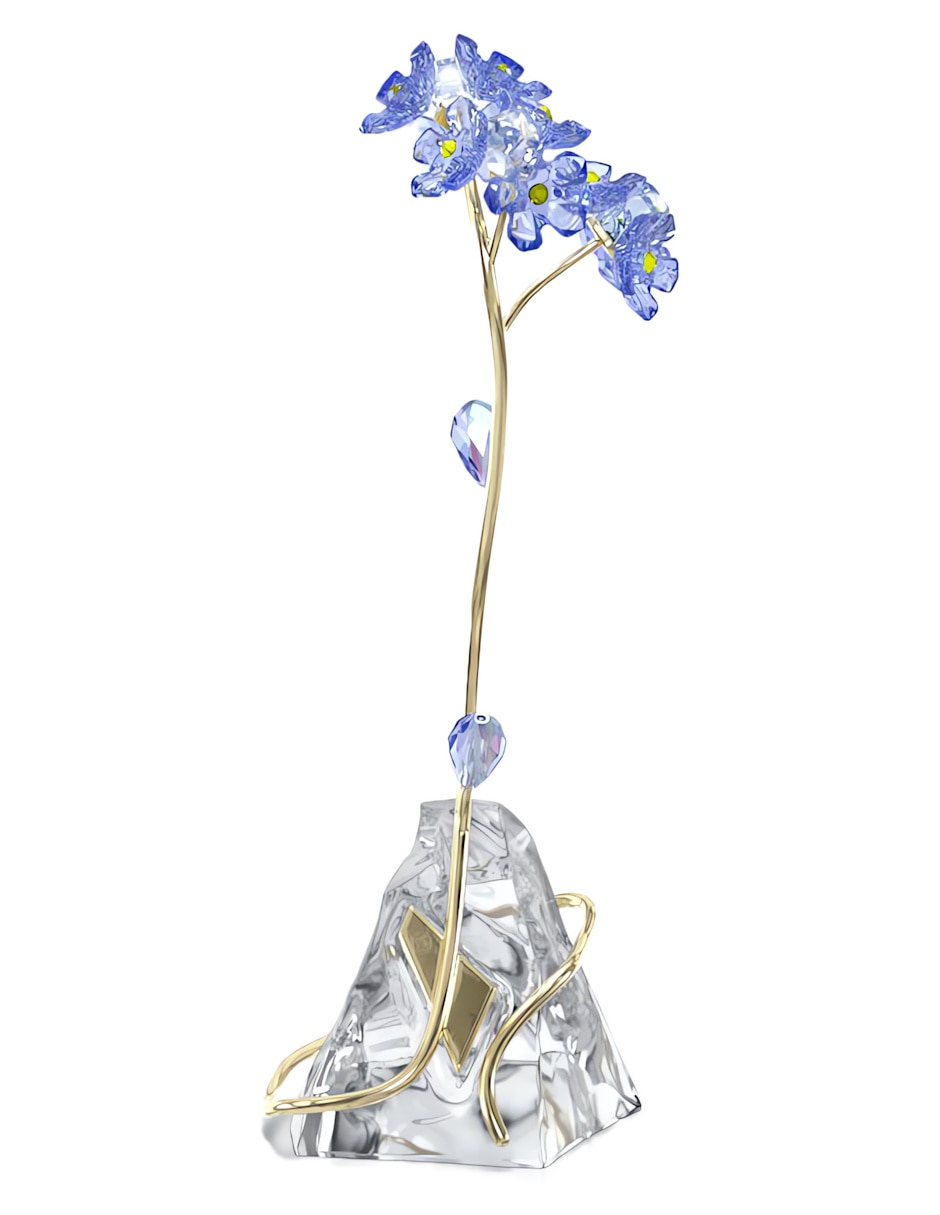 Figura decorativa de flor swarovski florere de cristal y metal