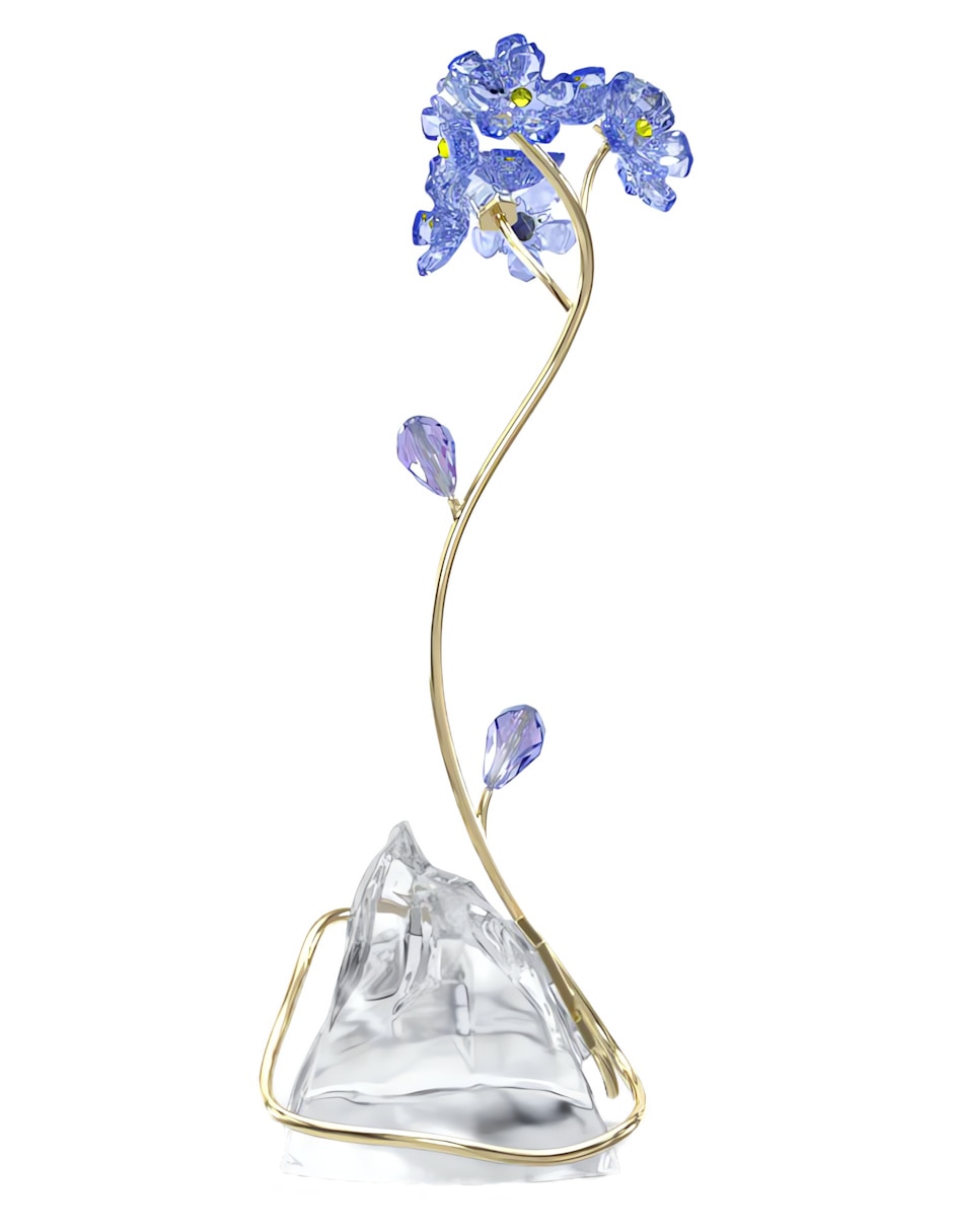 Figura decorativa de flor swarovski florere de cristal y metal