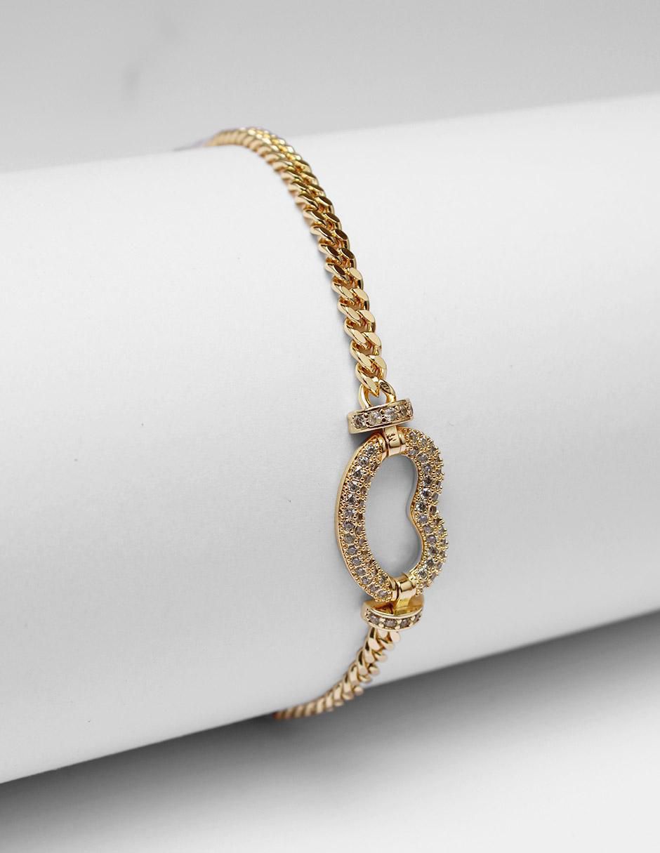 Pulsera de oro laminado con zirconia 8 K acabado brillante 3