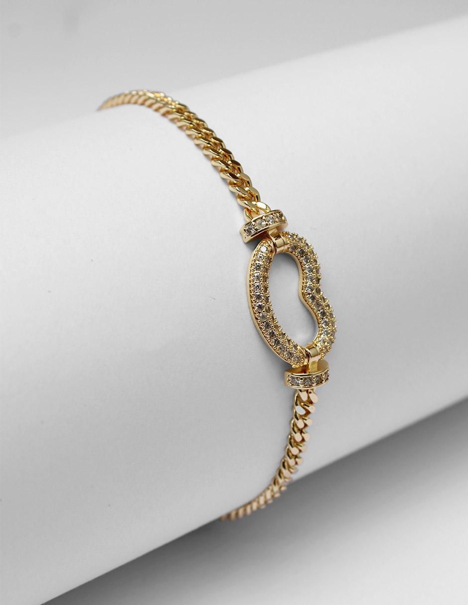 Pulsera de oro laminado con zirconia 8 K acabado brillante 4