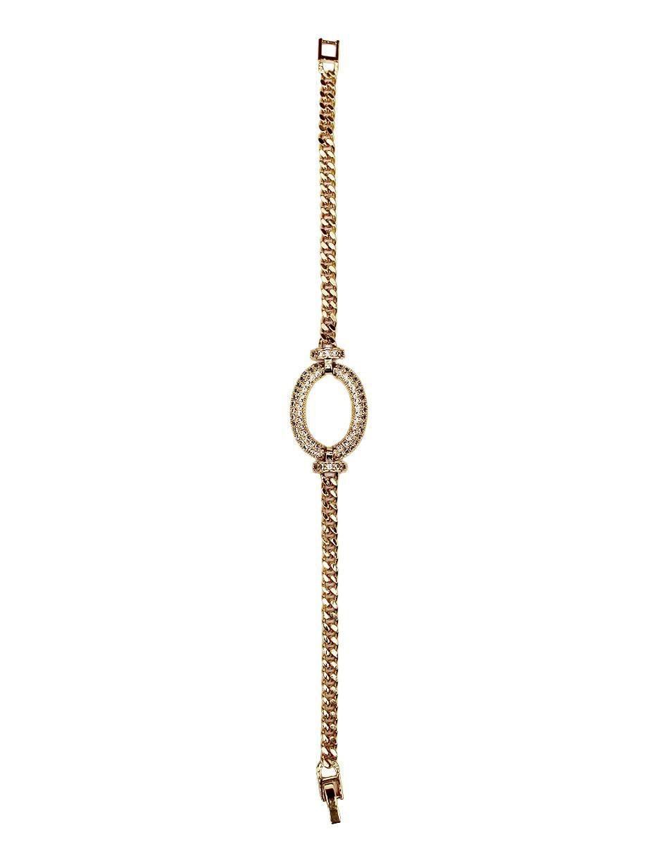 Pulsera de oro laminado con zirconia 8 K acabado brillante