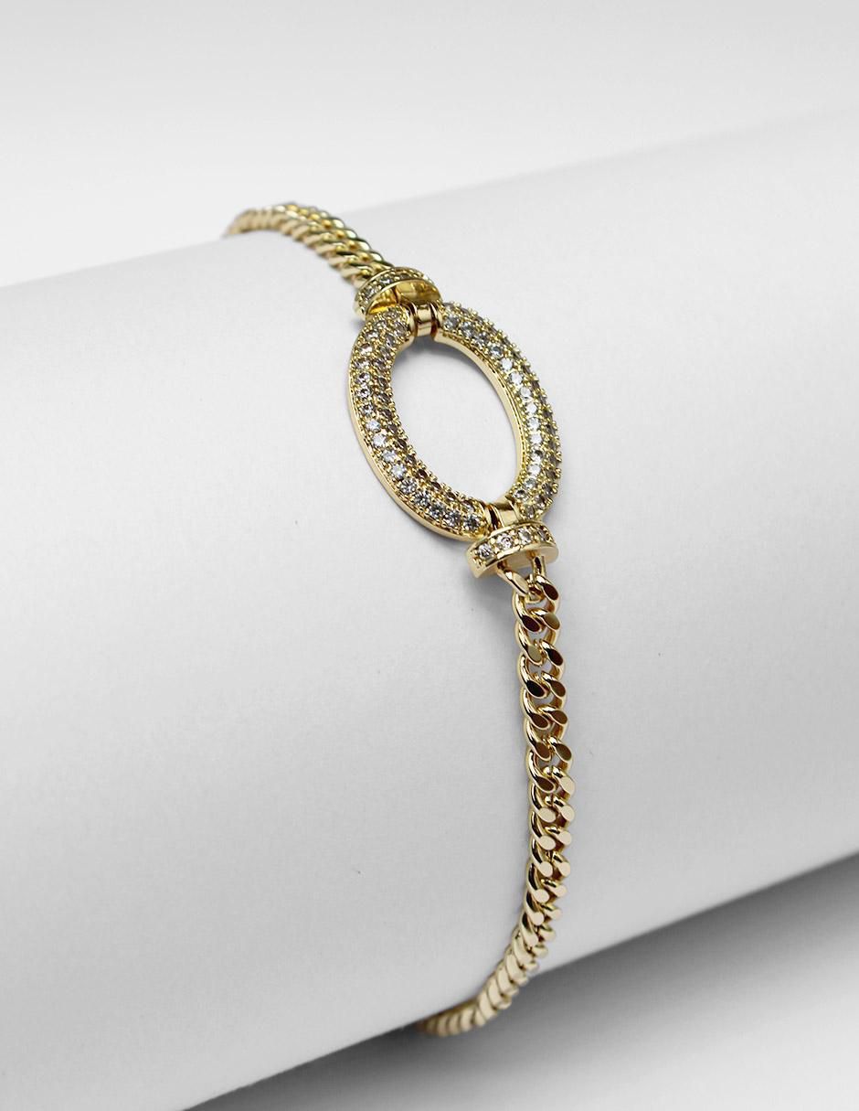 Pulsera de oro laminado con zirconia 8 K acabado brillante 2