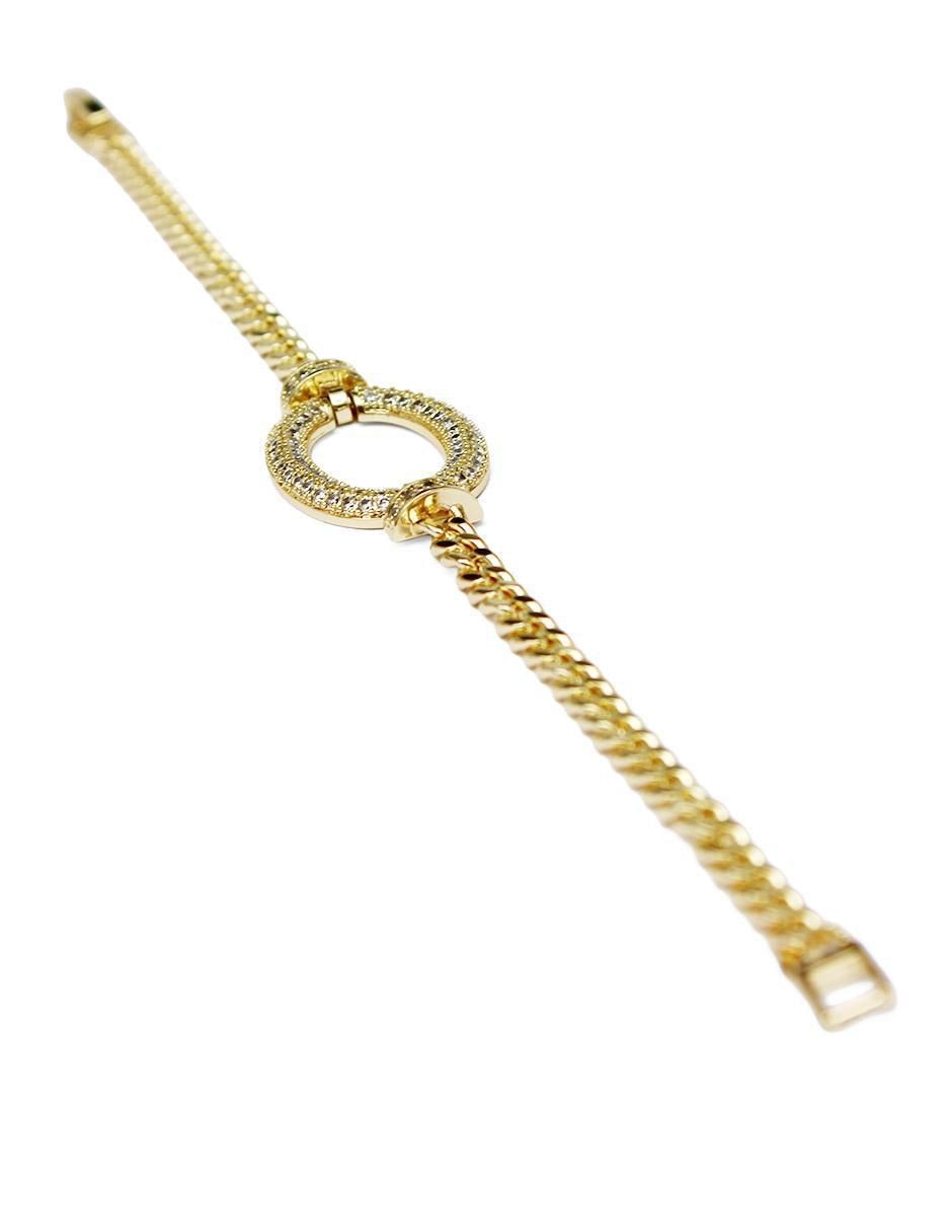 Pulsera de oro laminado con zirconia 8 K acabado brillante 4