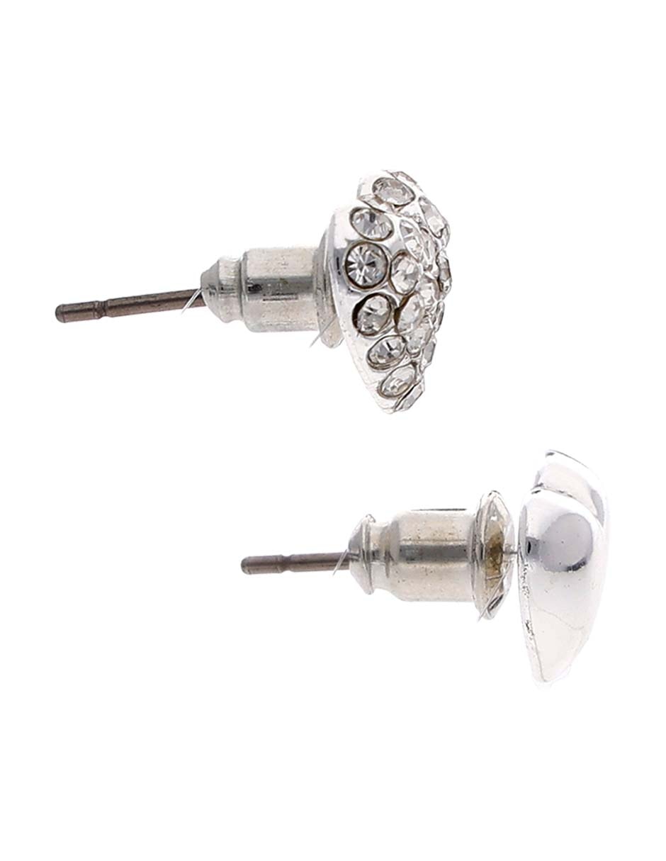 Set de aretes de corazón con acabado pavé 3