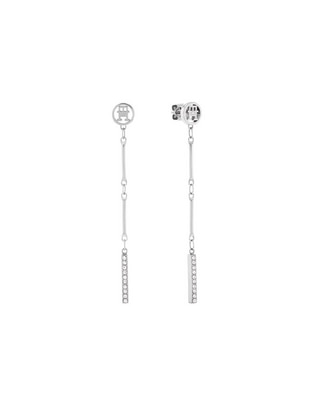 Aretes largos con acabado brillante cristal 1