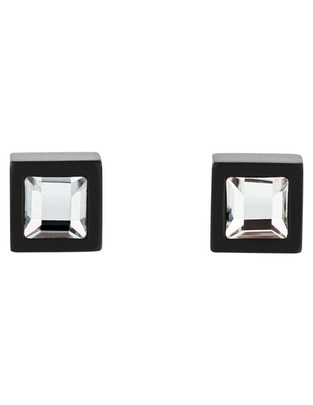 Broqueles cuadrados con acabado brillante cristal