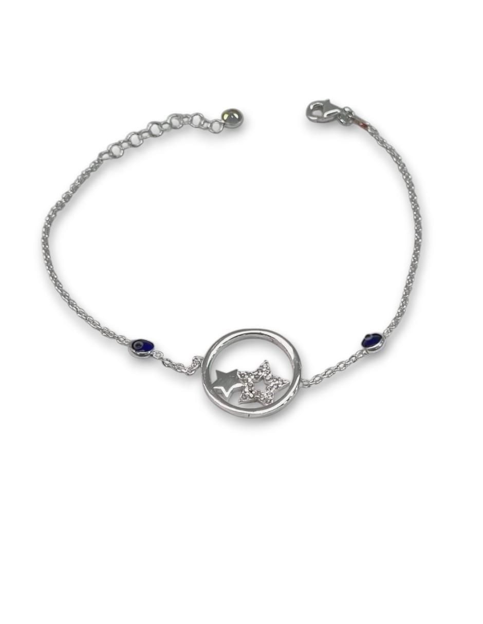Pulsera de plata con zirconia P 925 acabado pulido