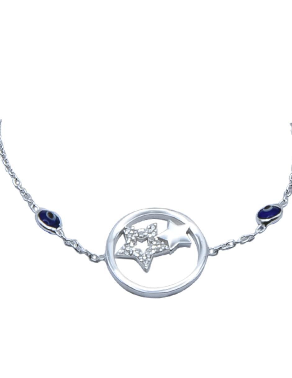 Pulsera de plata con zirconia P 925 acabado pulido