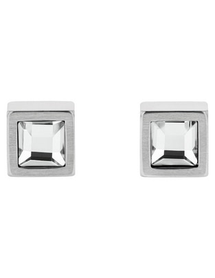 Broqueles cuadrados con acabado brillante cristal