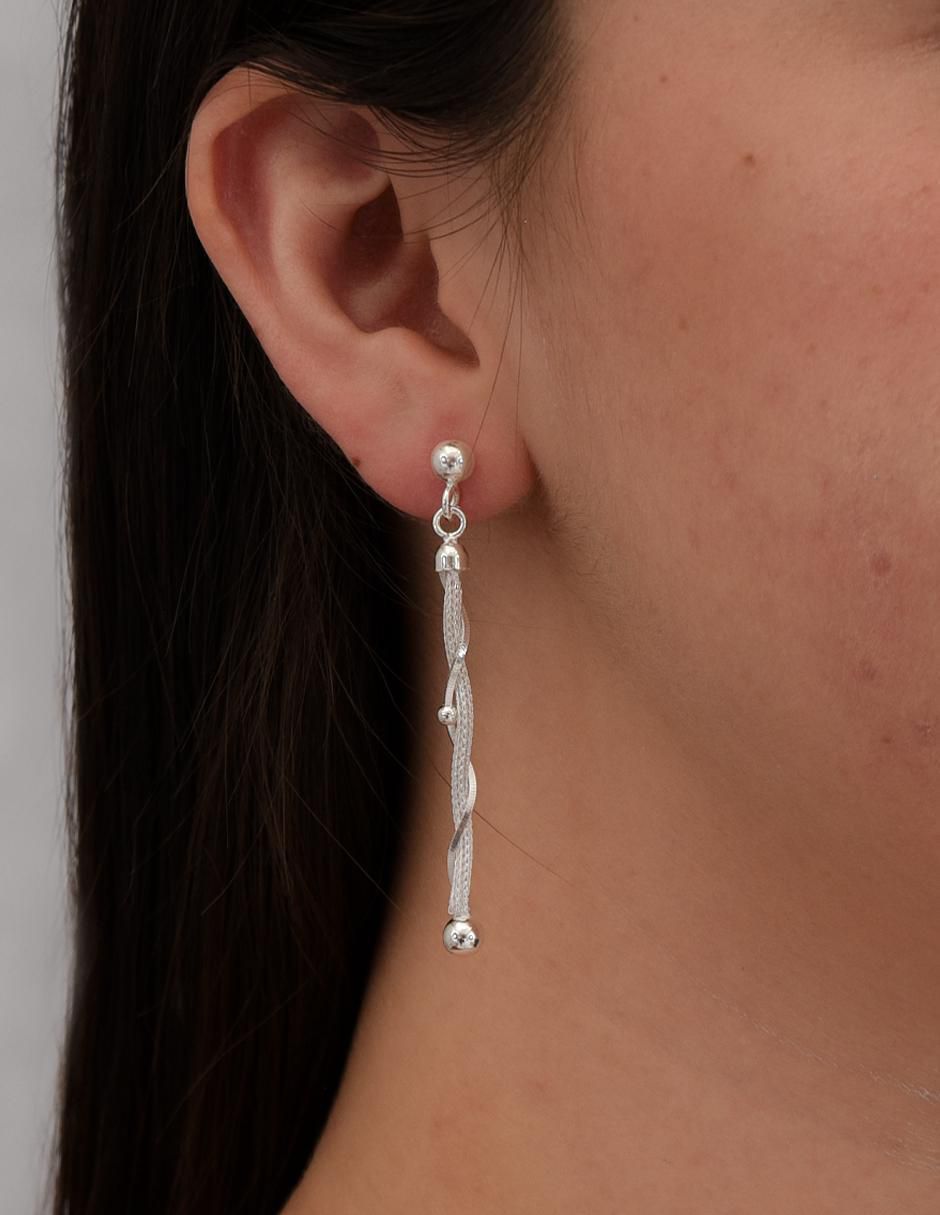 Aretes circulares de plata P 925 con acabado pulido