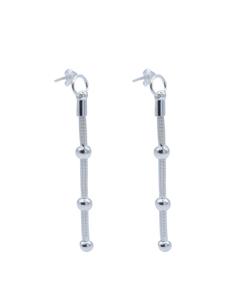 Aretes de bola de plata P 925 con acabado pulido