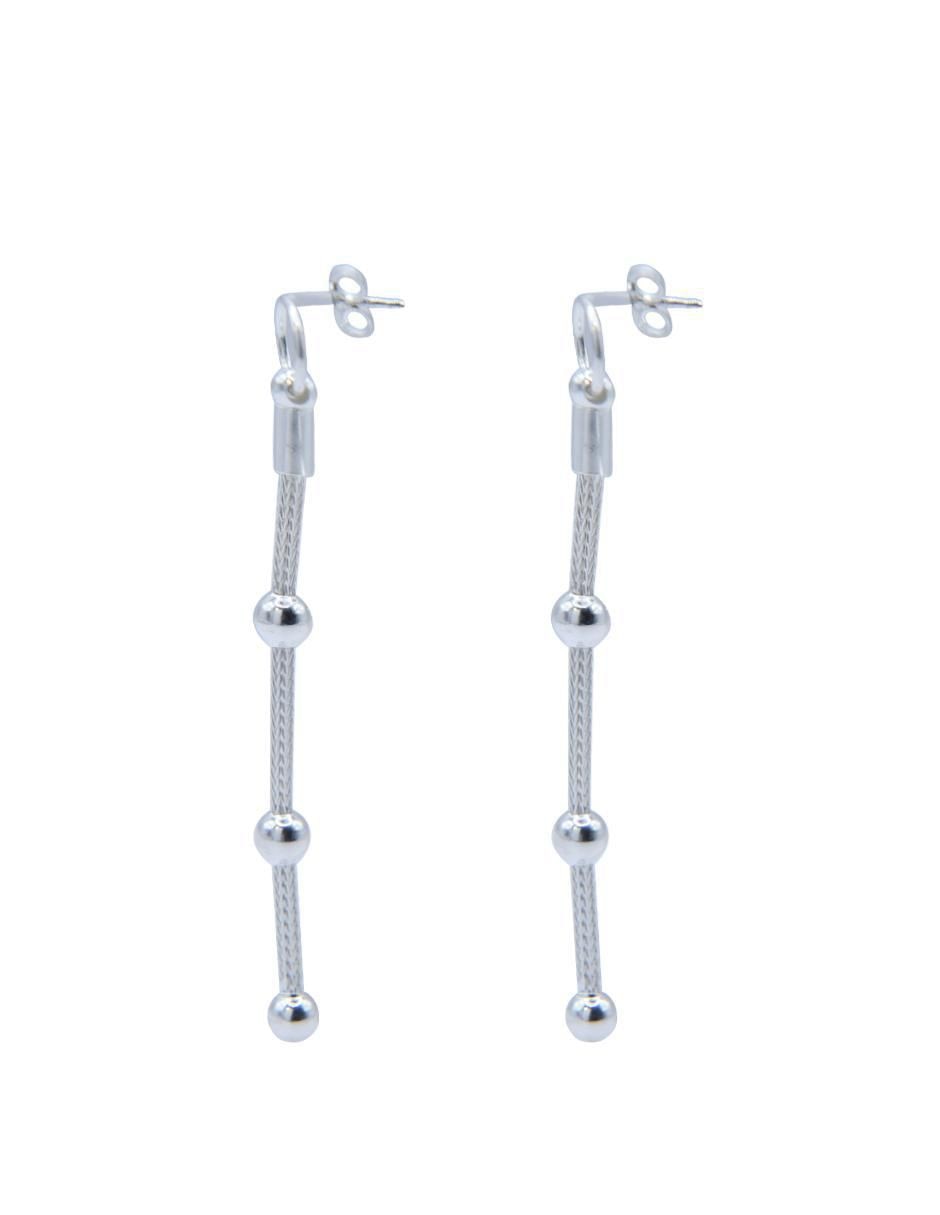 Aretes de bola de plata P 925 con acabado pulido
