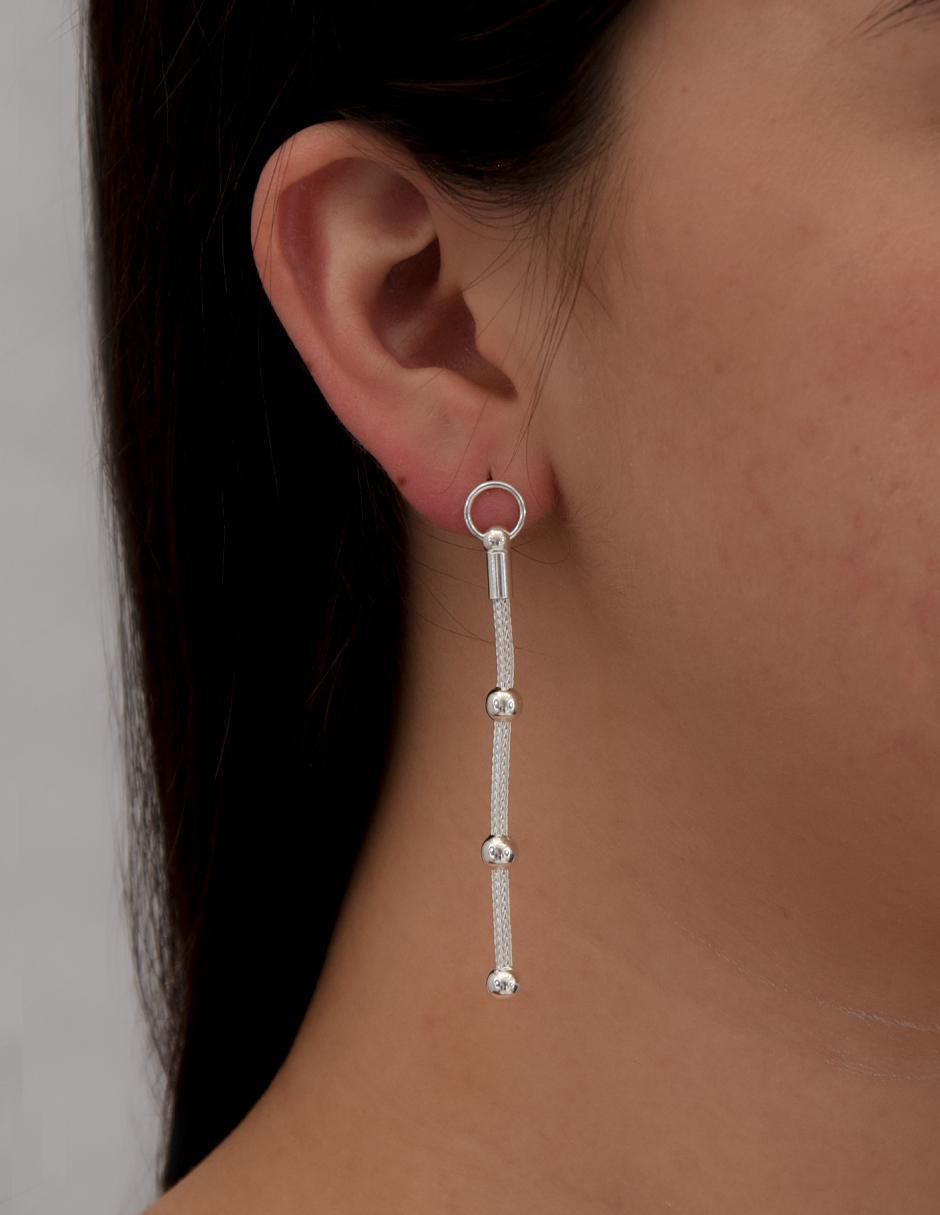 Aretes de bola de plata P 925 con acabado pulido