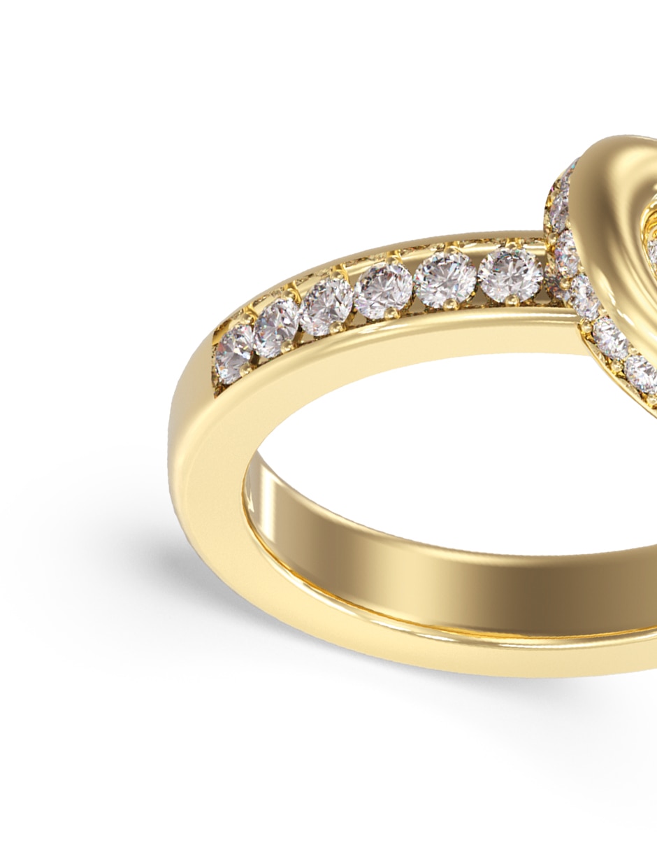 Anillo de corazón Love circonita pavé
