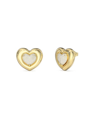 Aretes de corazón con acabado pavé Aretes de corazón con acabado pavé