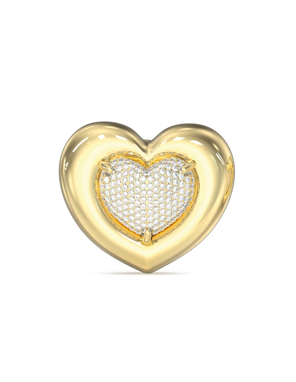 Aretes de corazón con acabado pavé 2