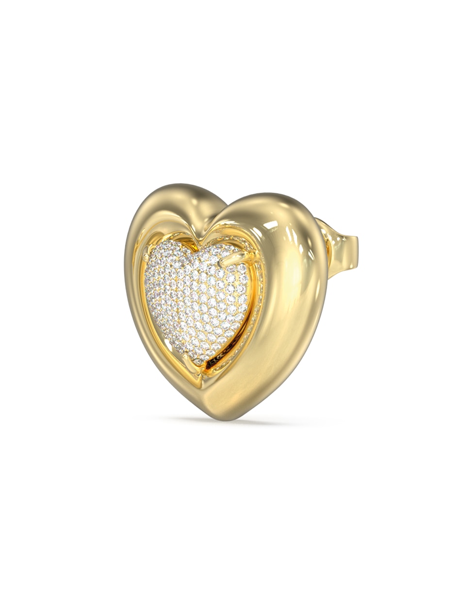 Aretes de corazón con acabado pavé 3