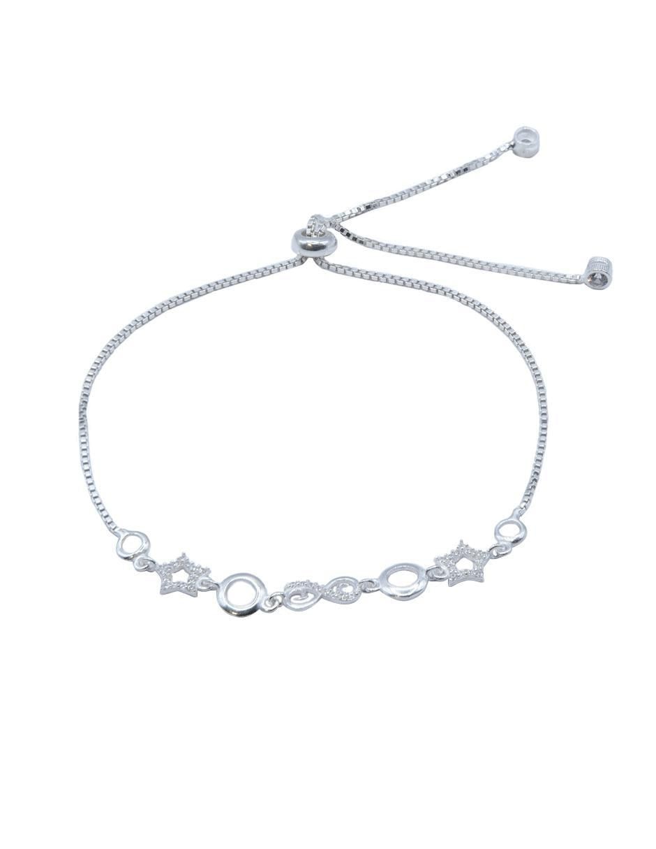 Pulsera de plata con zirconia P 925 acabado pulido