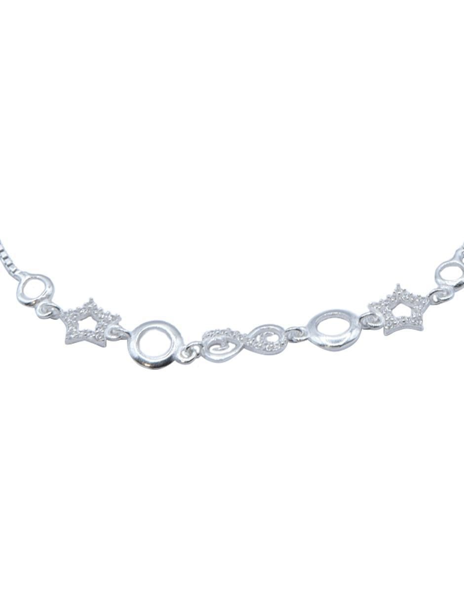 Pulsera de plata con zirconia P 925 acabado pulido