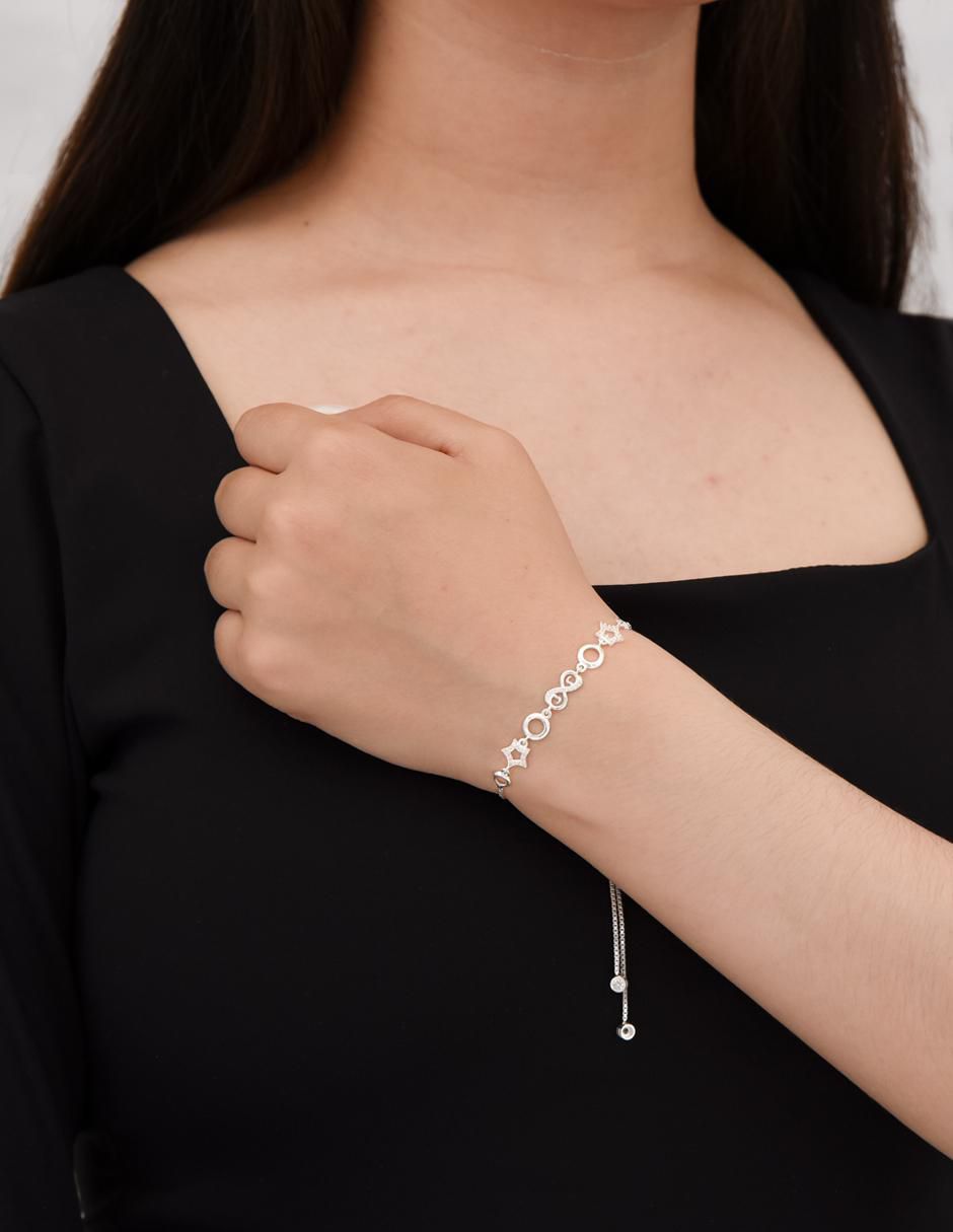 Pulsera de plata con zirconia P 925 acabado pulido
