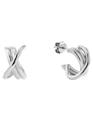 Aretes de cruz Nautical Knot con acabado brillante