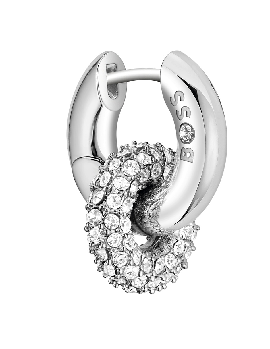Aretes redondos con acabado brillante cristal 3