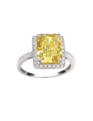 Anillo con gema rectangular Luxury P 925 de plata zirconia pulido Anillo con gema rectangular Luxury P 925 de plata zirconia pulido