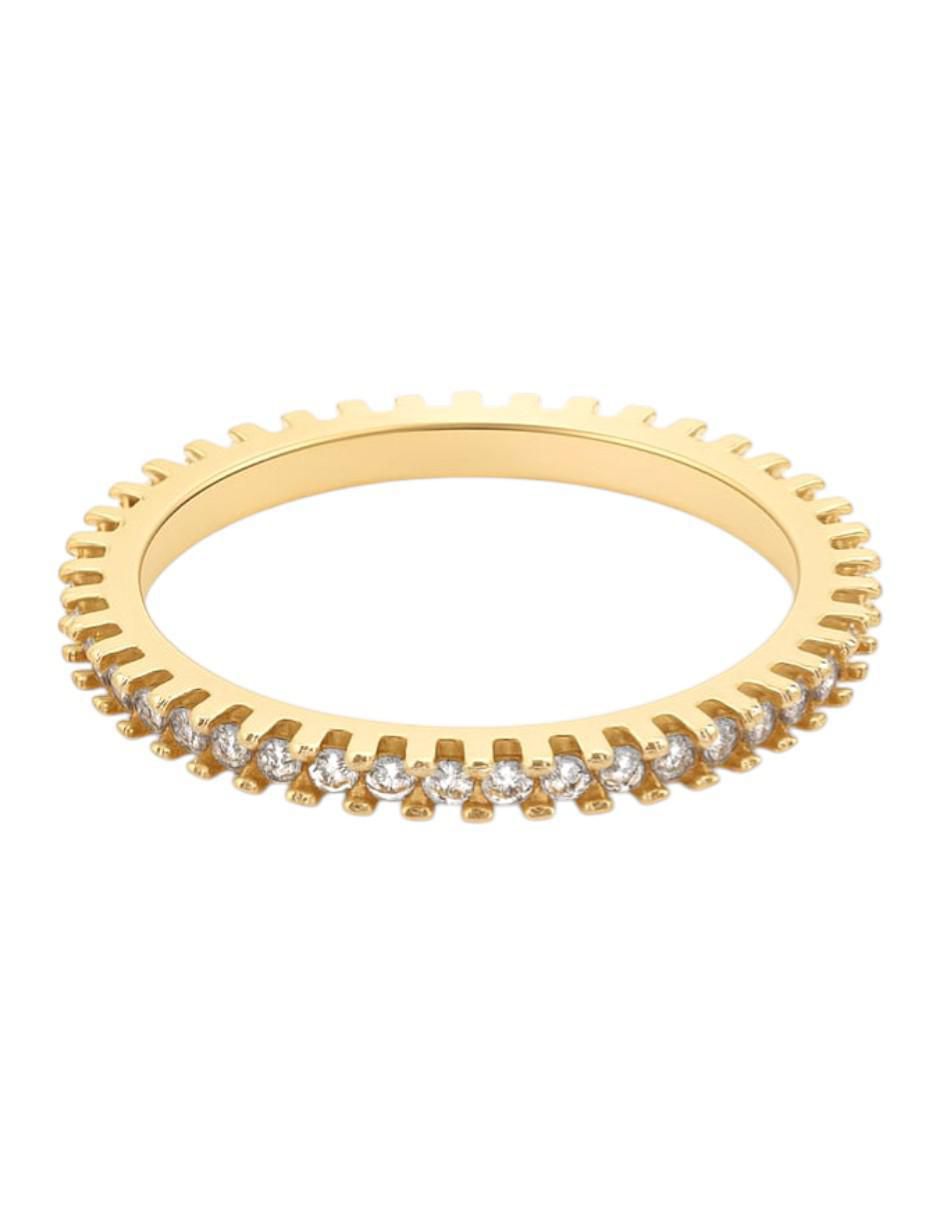 Anillo multi gemas circular 14 k de oro amarillo zirconia pulido