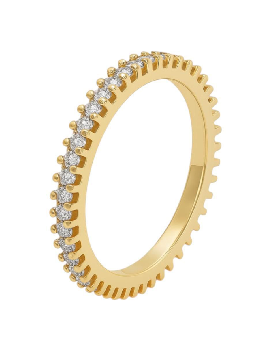 Anillo multi gemas circular 14 k de oro amarillo zirconia pulido