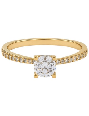 Anillo multi gemas circular 14 k de oro amarillo zirconia pulido Anillo multi gemas circular 14 k de oro amarillo zirconia pulido