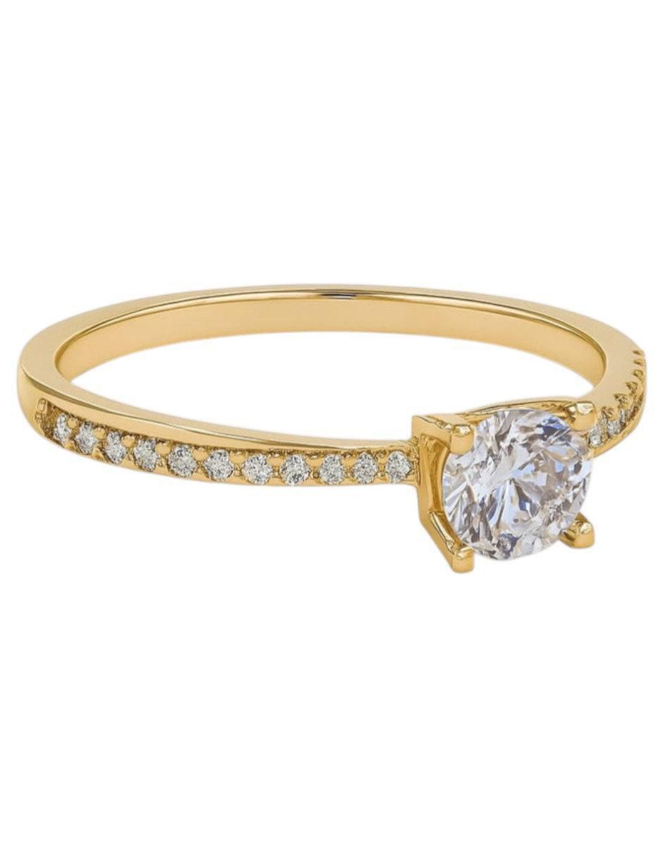 Anillo multi gemas circular 14 k de oro amarillo zirconia pulido