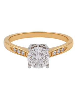 Anillo multi gemas circular 14 k de oro amarillo zirconia pulido Anillo multi gemas circular 14 k de oro amarillo zirconia pulido