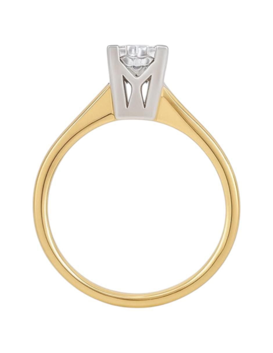 Anillo multi gemas circular 14 k de oro amarillo zirconia pulido