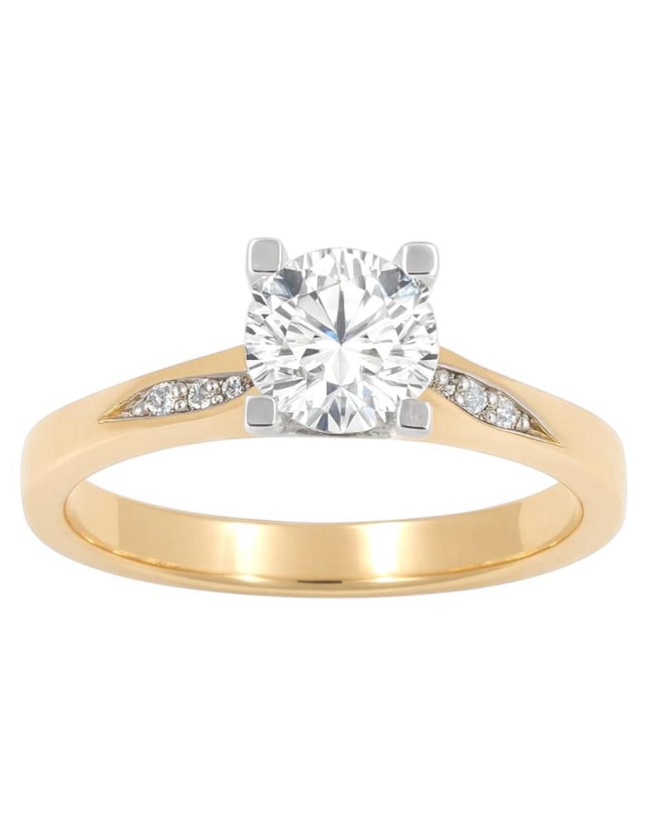 Anillo multi gemas circular 14 k de oro amarillo zirconia pulido