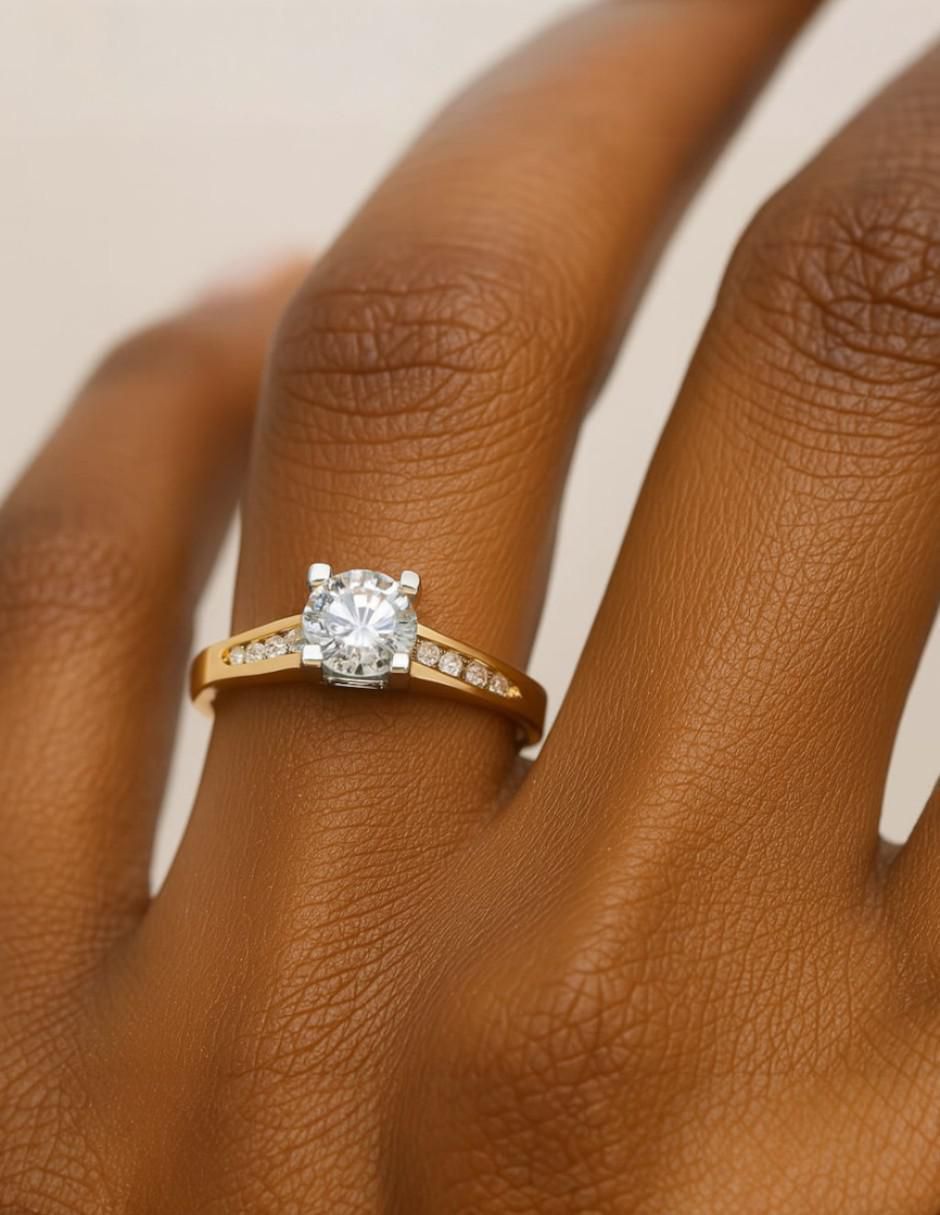 Anillo multi gemas circular 14 k de oro amarillo zirconia pulido