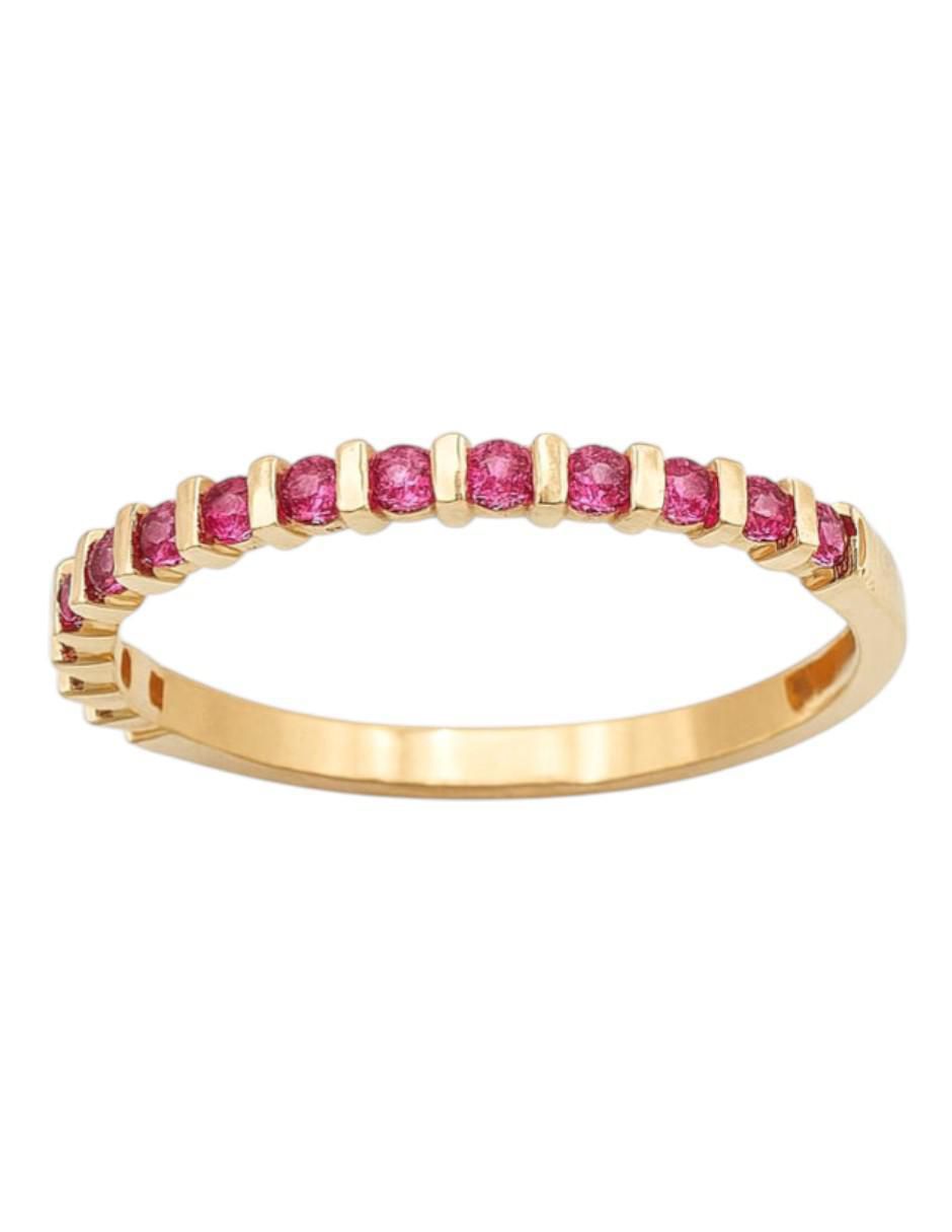 Anillo multi gemas circular 14 k de oro amarillo zirconia pulido