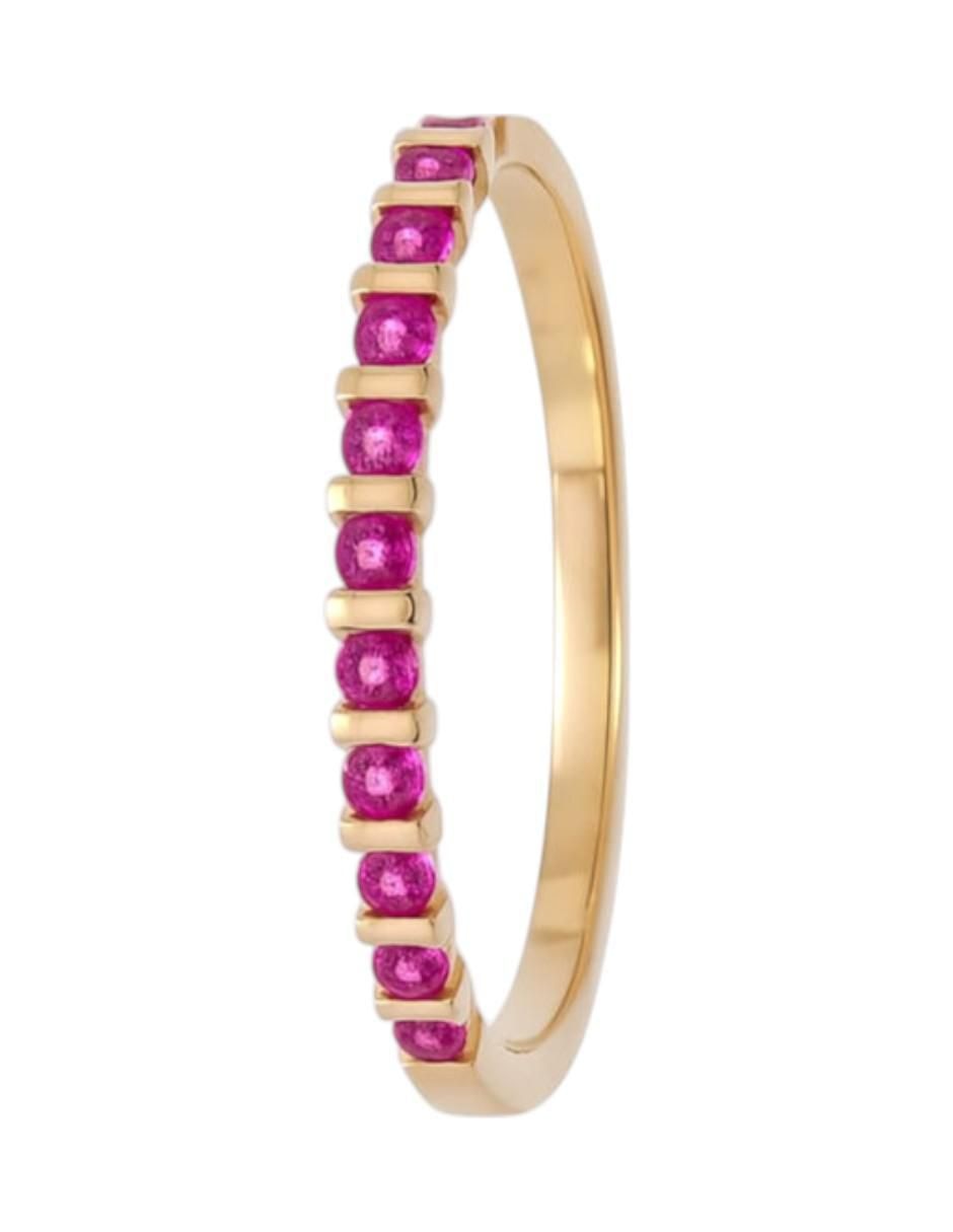 Anillo multi gemas circular 14 k de oro amarillo zirconia pulido