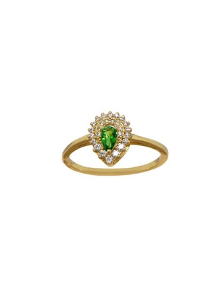 Anillo de gota Carré P 925 de plata zirconia pavé