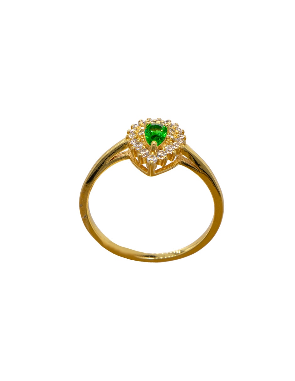Anillo de gota Carré P 925 de plata zirconia pavé