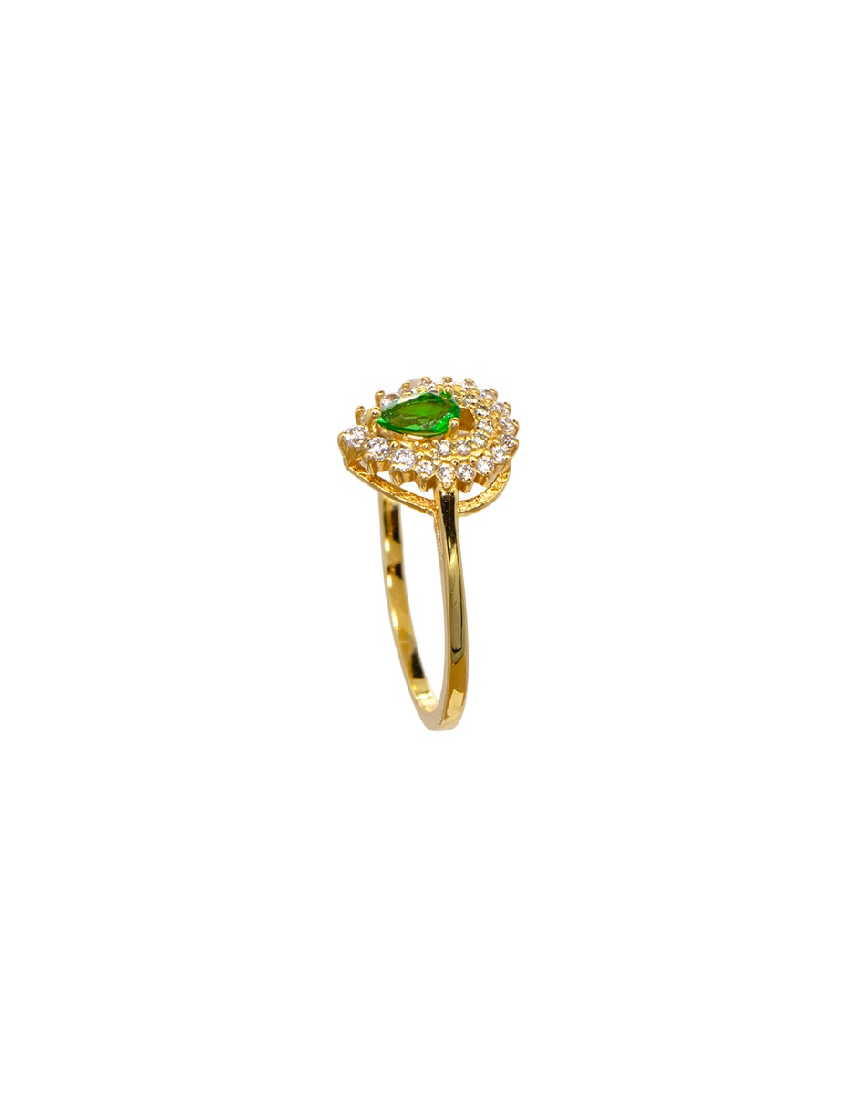 Anillo de gota Carré P 925 de plata zirconia pavé