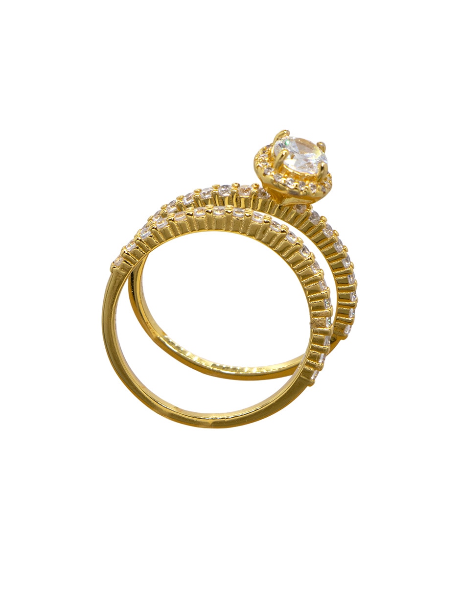 Set anillo circular carré forever us p 925 de plata zirconia pavé