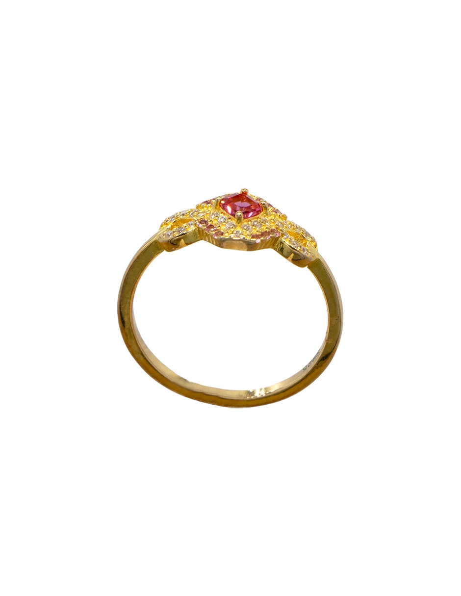Anillo circular carré p 925 de plata zirconia pavé
