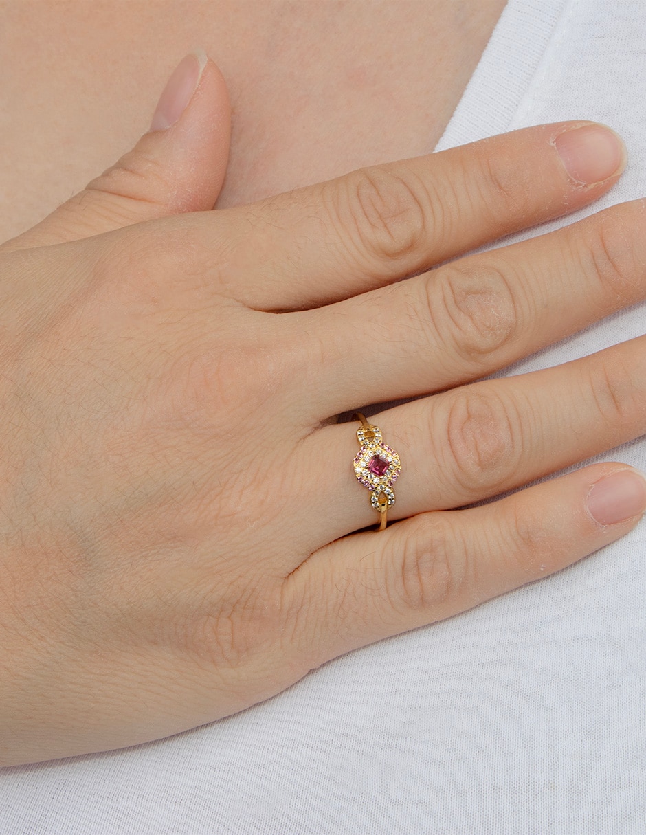 Anillo circular p 925 de plata zirconia pavé