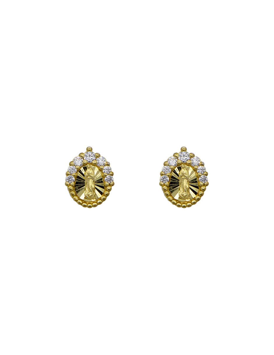 Broqueles de óvalo de plata p 925 con acabado pavé zirconia 1